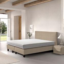 Foto van 2-persoons boxspring cloud chill - beige 160x200 cm - pocketvering - inclusief topper - dekbed-discounter.nl