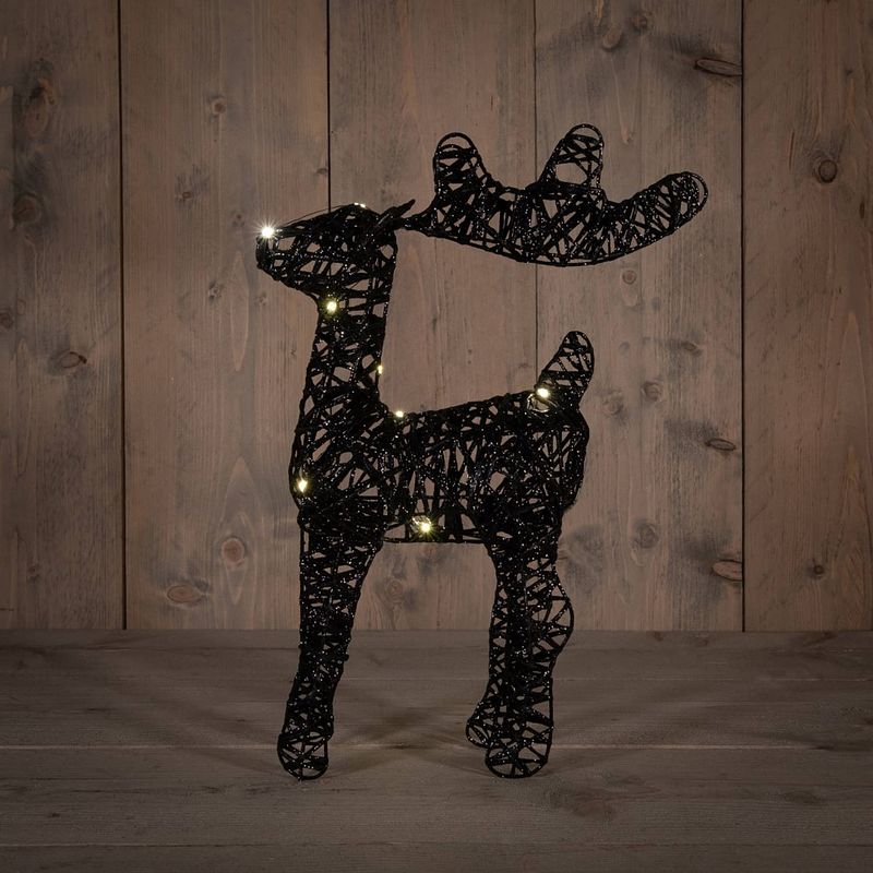 Foto van Anna'ss collection - b.o.t. deer 37 cm dark glitter 10led warm white