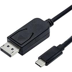 Foto van Roline usb-c® / displayport adapterkabel usb-c® stekker, displayport stekker 2.00 m zwart 11.04.5846 usb-c®-displaykabel