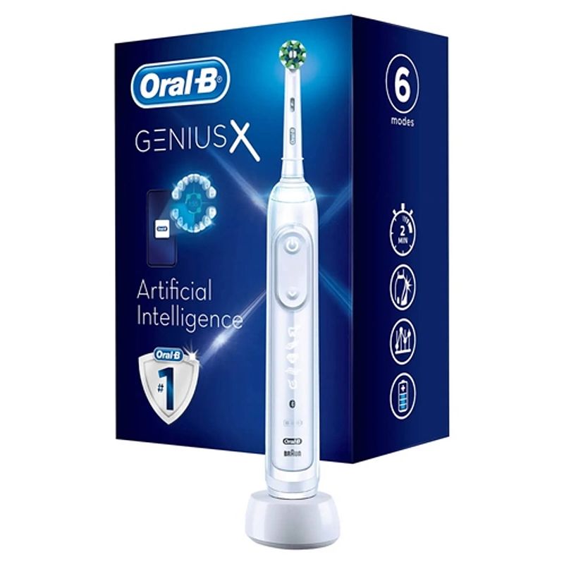 Foto van Oral b genius x + travel case tandenborstel wit