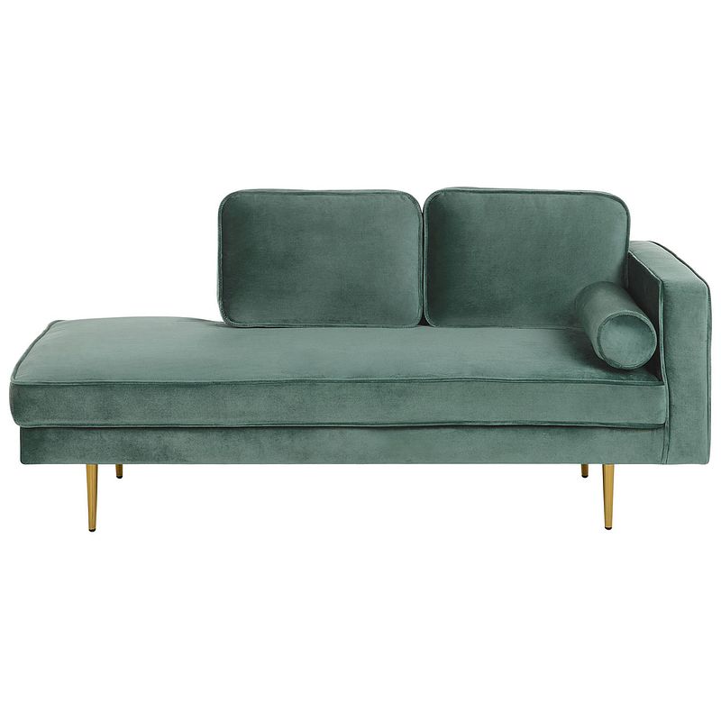 Foto van Beliani miramas - chaise longue-groen-fluweel