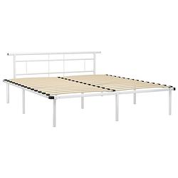 Foto van The living store metalen bedframe - 200 x 180 x 78 cm - wit - montage vereist