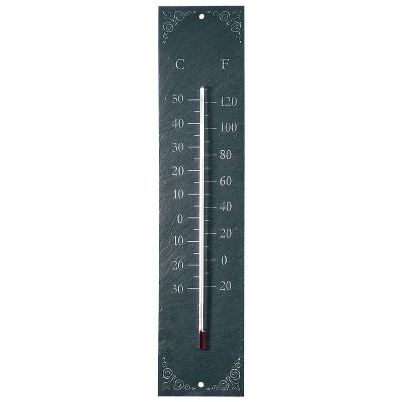 Foto van Thermometer van leisteen voor binnen en buiten 45 cm - buitenthermometers