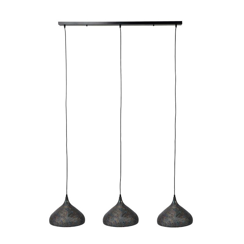 Foto van Hoyz - hanglamp - 3xø32 trechtervormige metalen hanglampen - transparant