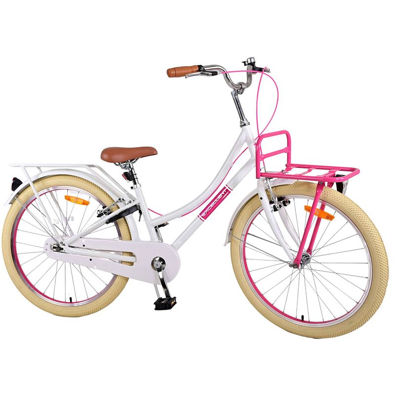 Foto van Volare excellent kinderfiets - meisjes - 24 inch - wit - twee handremmen