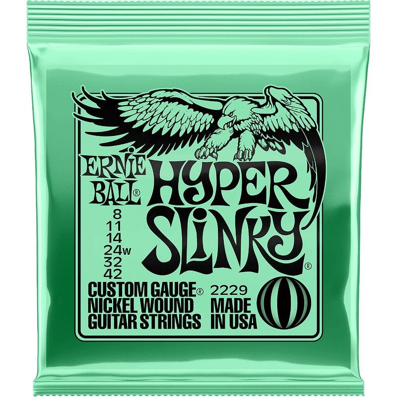 Foto van Ernie ball 2229 hyper slinky snarenset voor elektrische gitaar