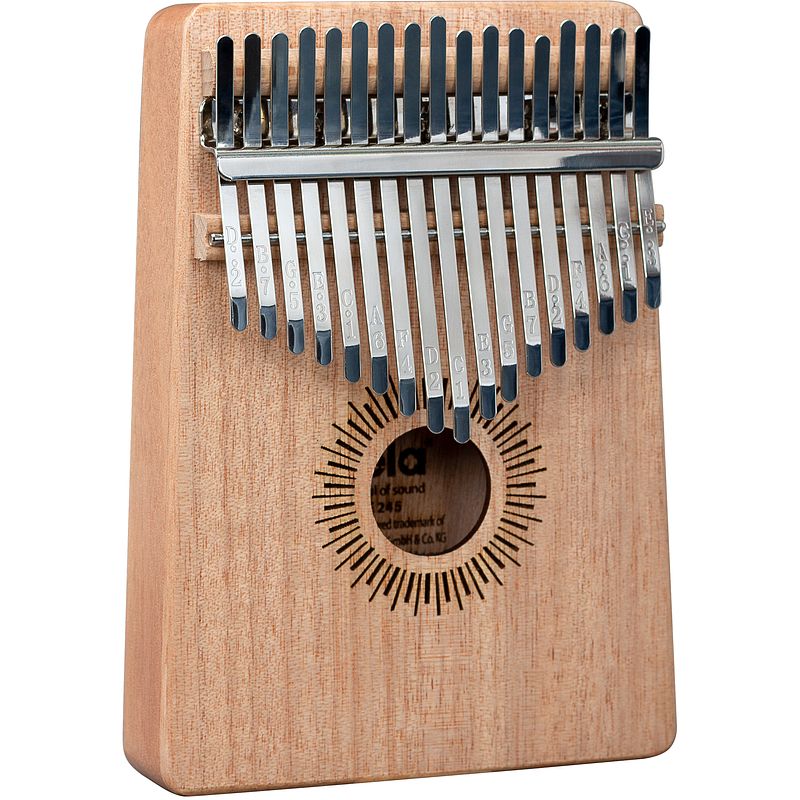 Foto van Sela se 245 kalimba mahogany 17 natural met beschermhoes