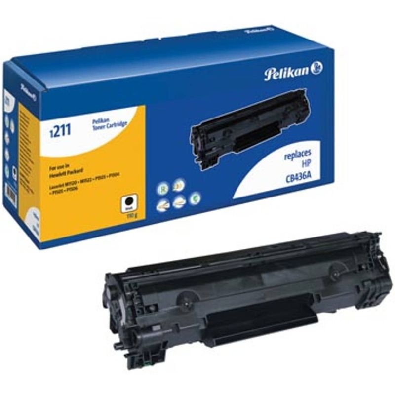 Foto van Pelikan toner zwart, 2000 pagina'ss voor hp 36a - oem: cb436a