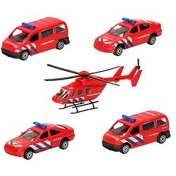 Foto van Brandweer wagens uitgebreide speelgoed set 5-delig die-cast - speelgoed auto's