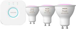 Foto van Philips hue gu10 3-pack + bridge starterkit