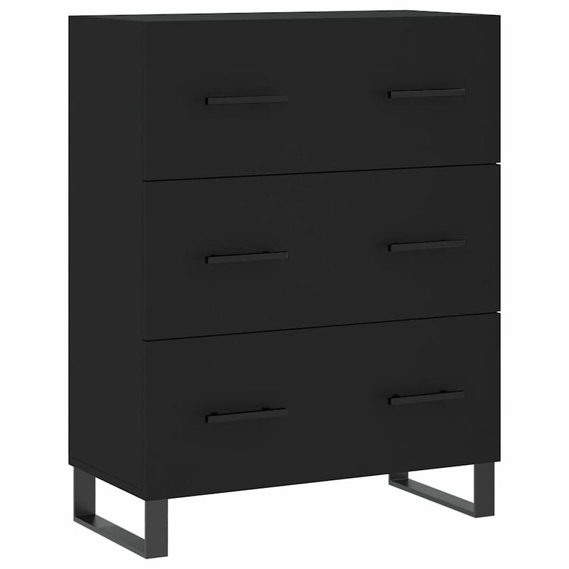 Foto van Vidaxl dressoir 69,5x34x90 cm bewerkt hout zwart