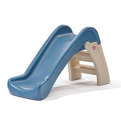 Foto van Step2 glijbaan play & fold jr. in blauw losse kunststof glijbaan opvouwbaar voor peuter / kind van 2 tot 6 jaar