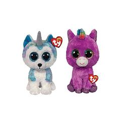 Foto van Ty - knuffel - beanie buddy - helena husky & rosette unicorn