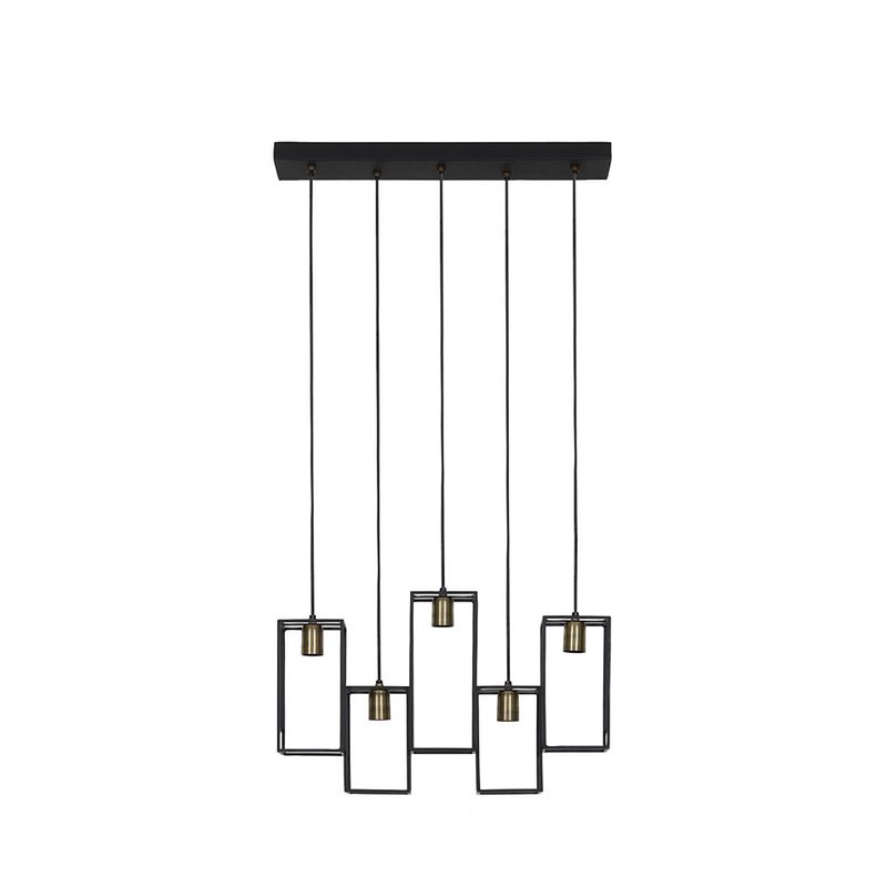 Foto van Light & living - hanglamp marley - 60x15x57 - zwart