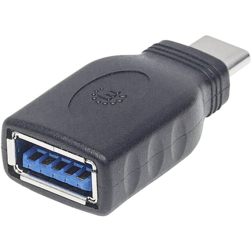 Foto van Manhattan usb 3.2 gen 1 (usb 3.0) adapter [1x usb 3.2 gen 2 stekker c (usb 3.1) - 1x usb 3.2 gen 2 bus a (usb 3.1)] adapter usb-c stecker auf usb a buchse usb