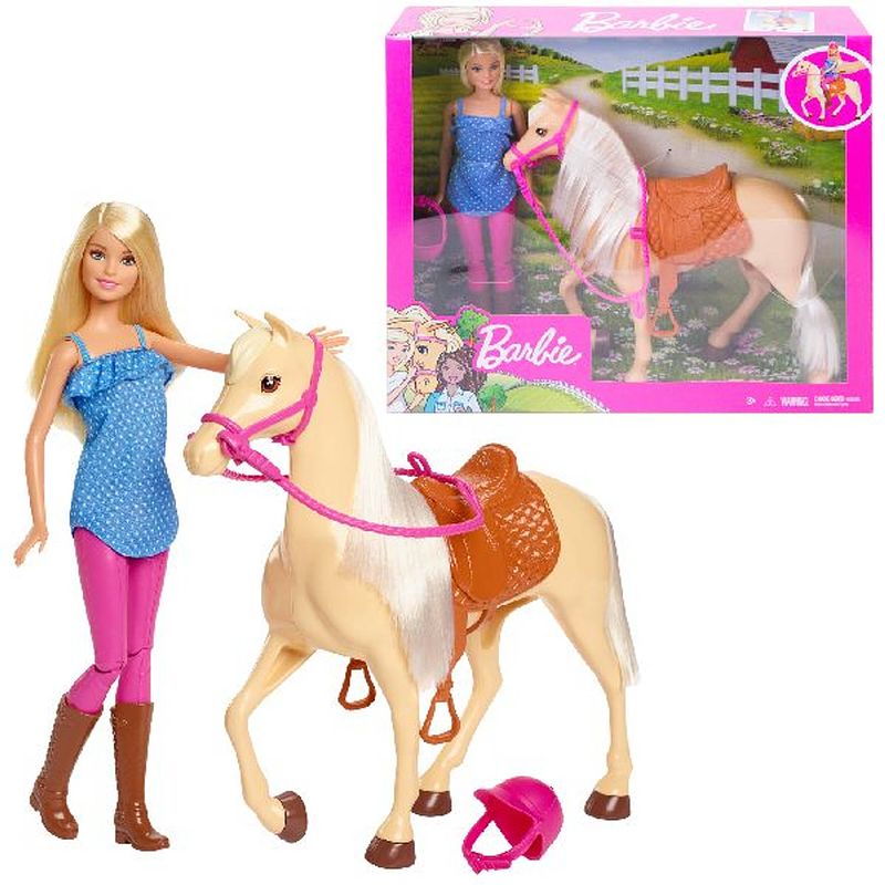 Foto van Barbie - barbie & haar paard - poppenset - inclusief 1 pop, 1 paard en accessoires
