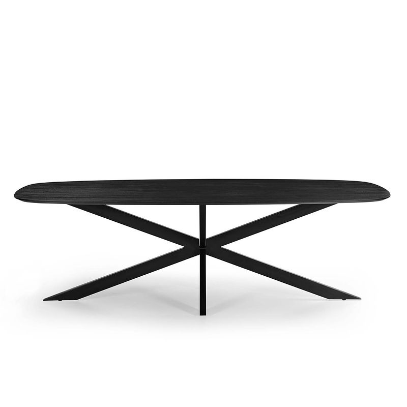 Foto van Giga meubel - eettafel deens ovaal - zwart - mangohout - 240 cm - tafel jordan