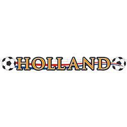 Foto van 1x holland voetbal slinger/ bannier karton 115x12 cm - oranje versiering raam - feestslingers