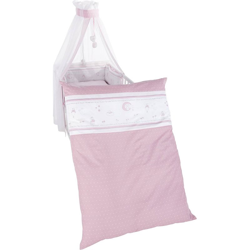 Foto van Roba beddengoedset lucky angel 135 x 100 cm roze/wit 4-delig