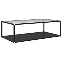 Foto van Vidaxl salontafel 120x60x35 cm gehard glas transparant en zwart