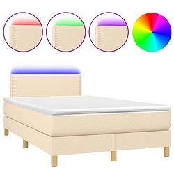 Foto van The living store boxspring - bed met matras en led - 203x120x78/88 cm - duurzaam materiaal