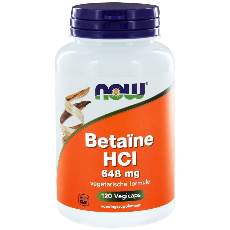 Foto van Now betaïne hcl 648 mg capsules