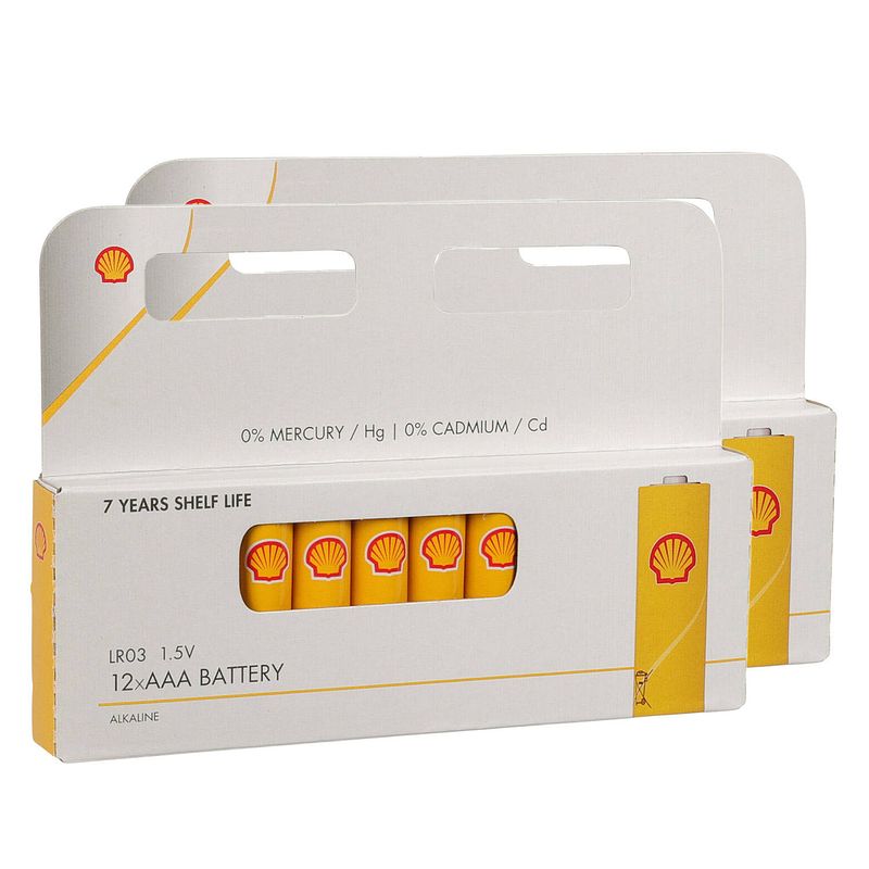 Foto van Shell batterijen - aaa type - 24x stuks - alkaline - minipenlites aaa batterijen