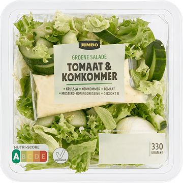 Foto van Jumbo groene salade tomaat & komkommer 330g