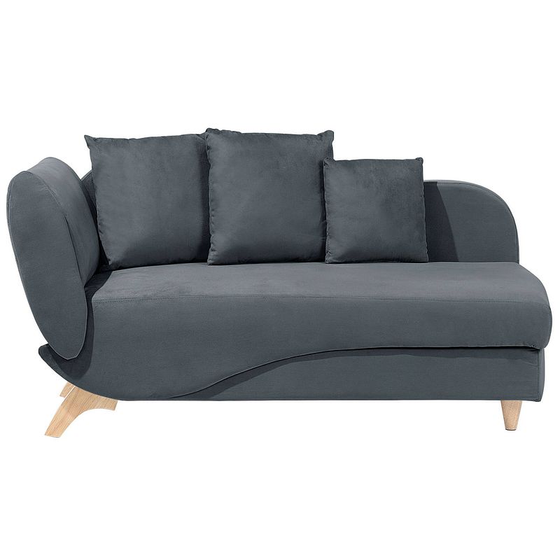 Foto van Beliani meri - chaise longue-grijs-fluweel