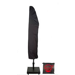 Foto van Zweefparasolhoes 265 cm / beschermhoes boogparasol / afdekhoes (boog)parasol met rits en stok zwart / 265x50x70x40