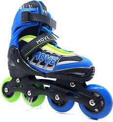 Foto van Move inline skates fast semi softboot verstelbaar blauw/groen maat 38 41