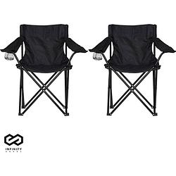 Foto van Infinity goods campingstoelen (set van 2) - tuinstoelen - vouwstoelen - kampeerstoelen - zwart