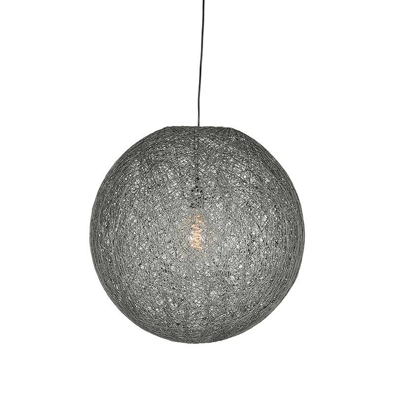 Foto van Label51 hanglamp twist - grijs - vlas - l