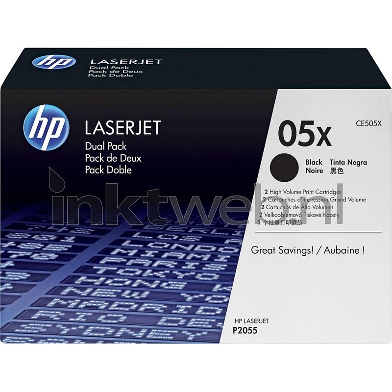 Foto van Hp ce505x hc zwart toner