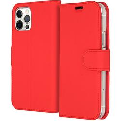 Foto van Accezz wallet softcase bookcase iphone 12 (pro) telefoonhoesje rood