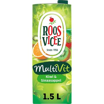 Foto van 2 flessen a 750 ml of pakken a 1,5 liter | roosvicee multivit kiwi & sinaasappel 1, 5l aanbieding bij jumbo