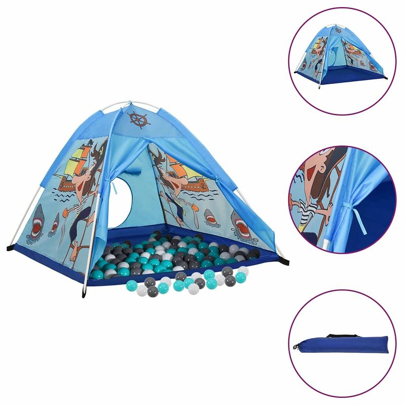 Foto van Vidaxl kinderspeeltent met 250 ballen 120x120x90 cm blauw