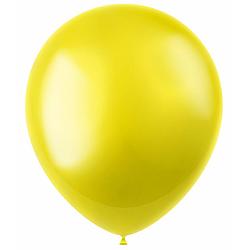 Foto van Folat ballonnen metallic 33 cm latex geel 100 stuks