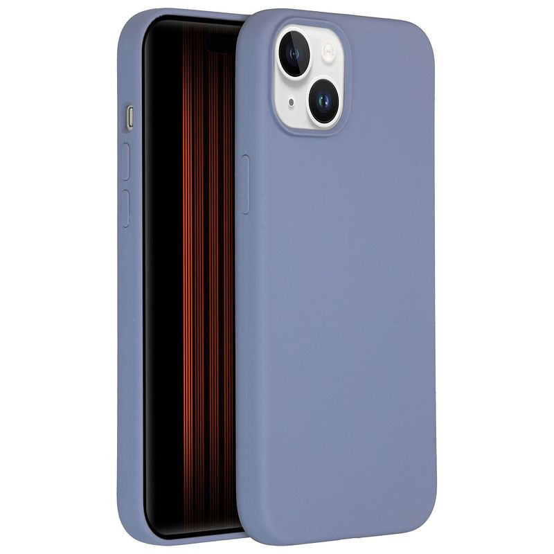 Foto van Accezz liquid silicone backcover iphone 15 plus telefoonhoesje grijs