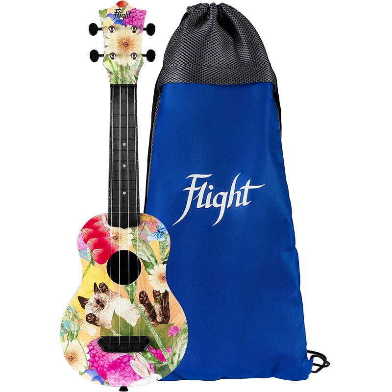 Foto van Flight ultra travel series uts-42 summer cat kunststof sopraan ukelele met hoes