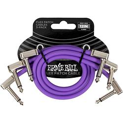 Foto van Ernie ball 6453 flex patch purple 3-pack patchkabels 30 cm (set van 3)