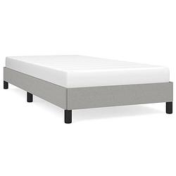 Foto van The living store bedframe - lichtgrijs - 203 x 93 x 25 cm - stof - multiplex - geschikt voor matras 90 x 200 cm