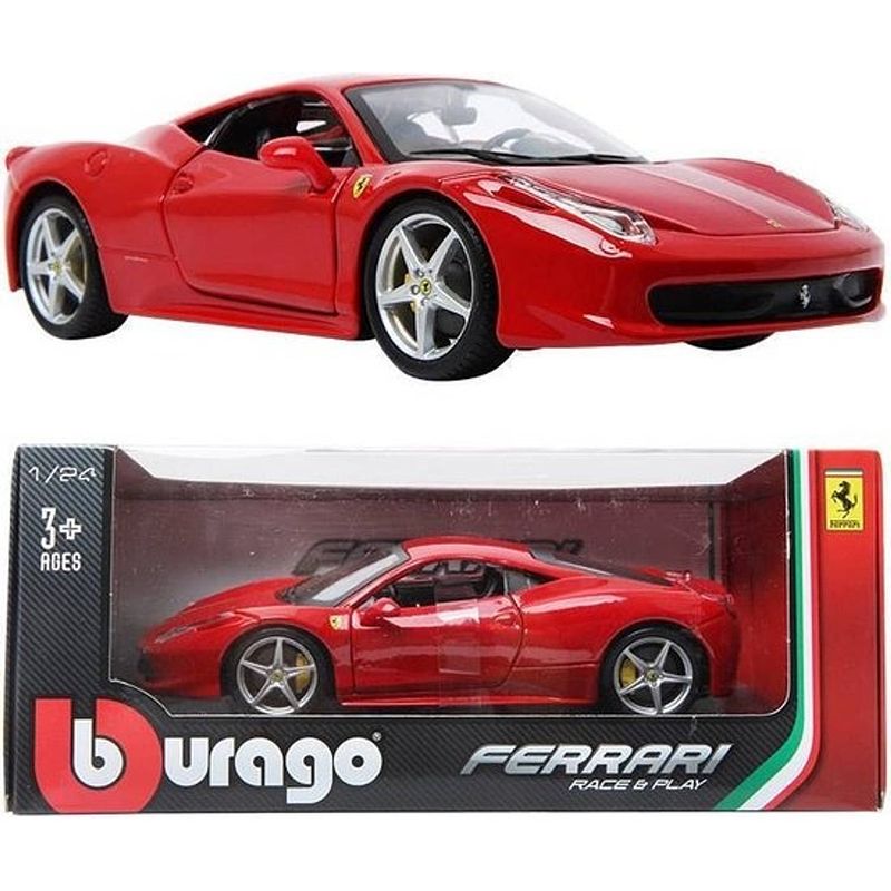 Foto van Bburago ferrari 458 race & play, 1:24 voorgemonteerd sportwagen miniatuur