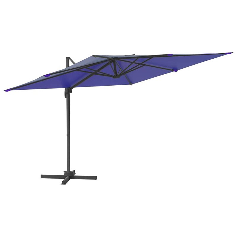 Foto van Vidaxl zweefparasol met led-verlichting 400x300 cm azuurblauw