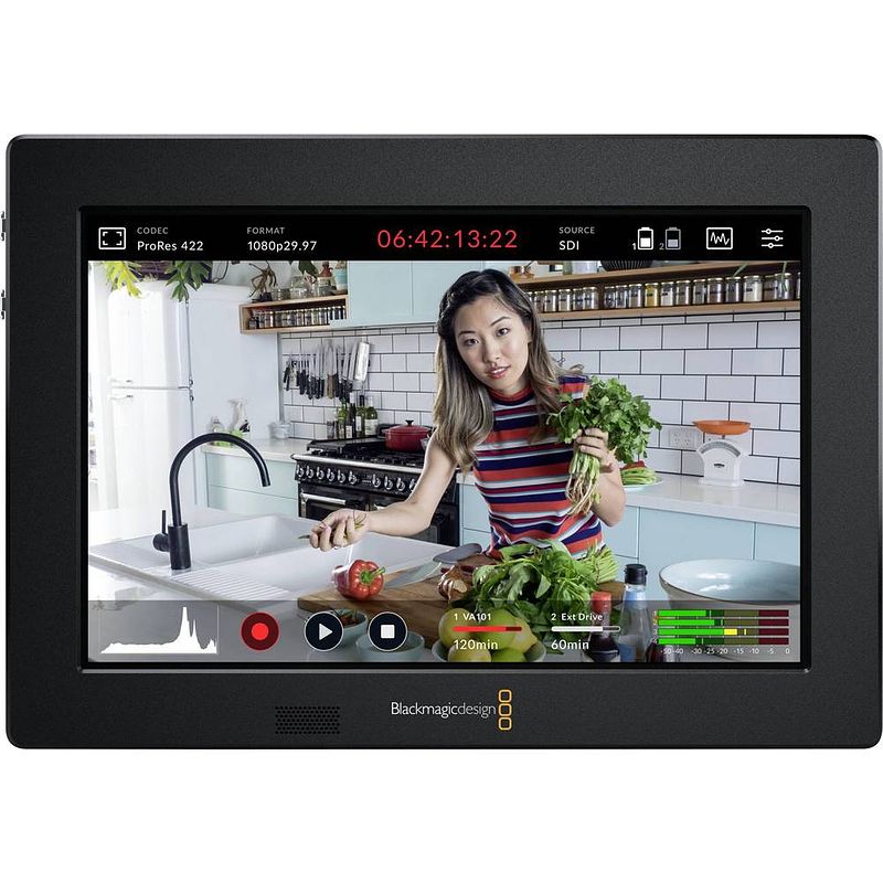 Foto van Blackmagic design blackmagic videomonitor 17.8 cm 7 inch audio-line-in, audio-line-out, hdmi, sdi, xlr