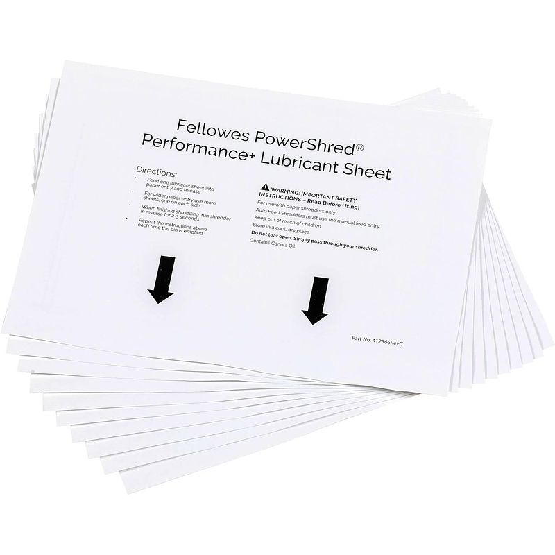 Foto van Fellowes geolied papier - voor papierversnipperaar - 10 vellen