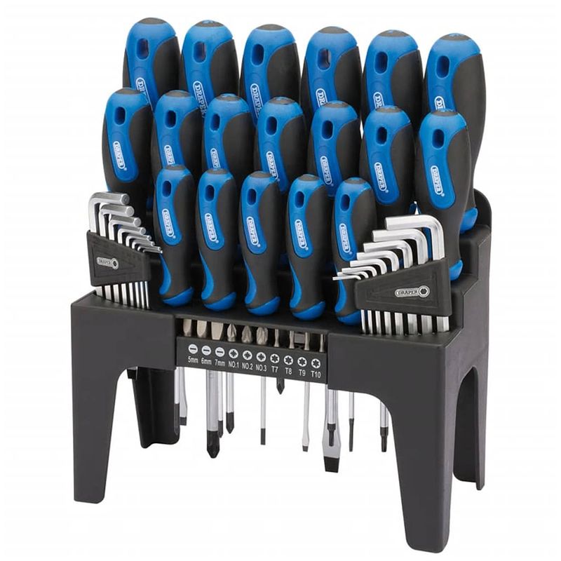 Foto van Draper tools schroevendraaier, inbus en bit set 44-dlg blauw 81294