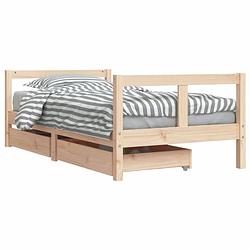 Foto van Vidaxl kinderbedframe met lades 80x160 cm massief grenenhout