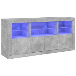 Foto van Vidaxl dressoir met led-verlichting 142,5x37x67 cm betongrijs