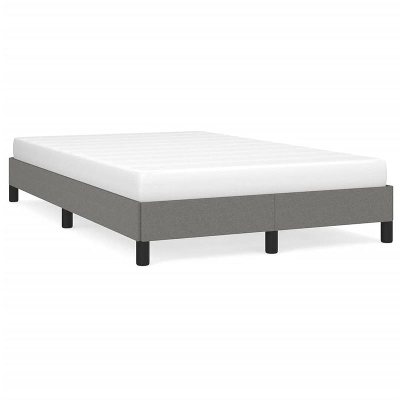 Foto van The living store bedframe - duurzaam - bedframes - afmeting- 203 x 123 x 25 cm - kleur- donkergrijs